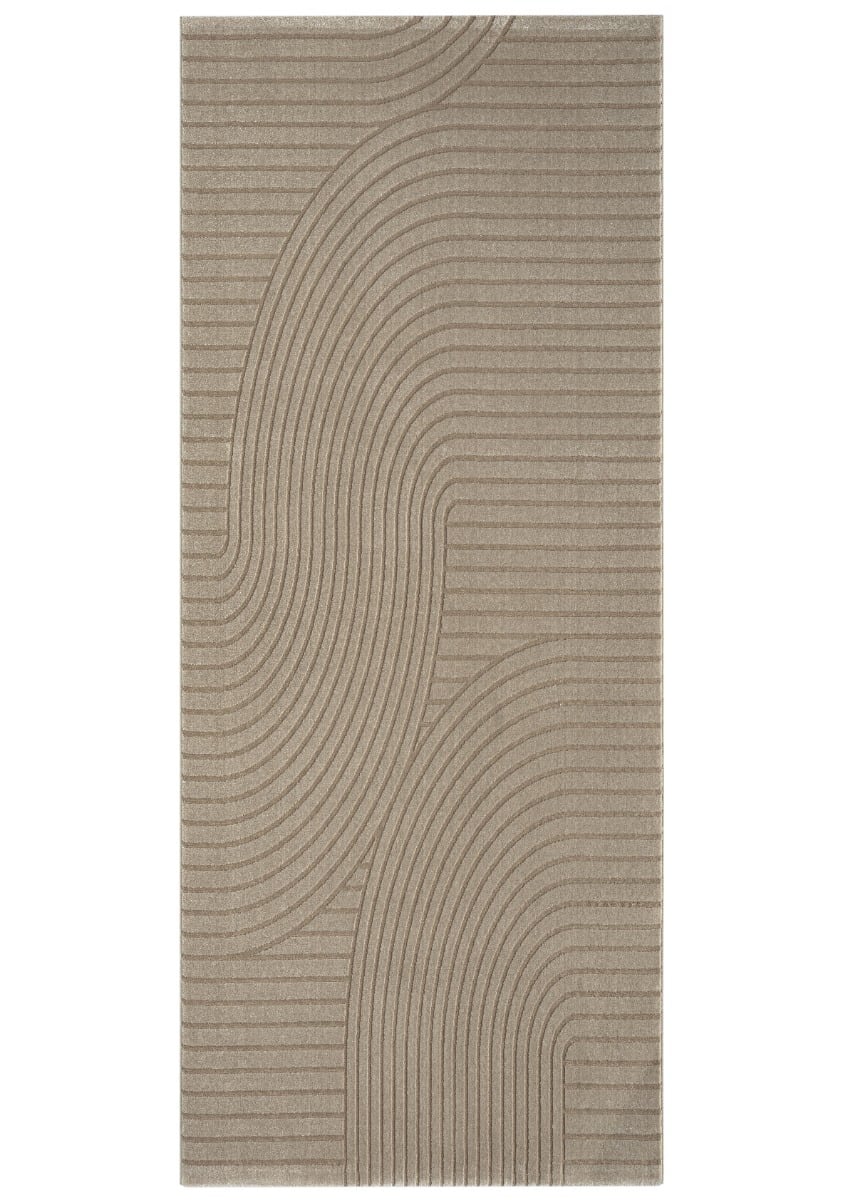 Bella Spin M&ouml;rkbeige 80x300 cm Wiltonmatta