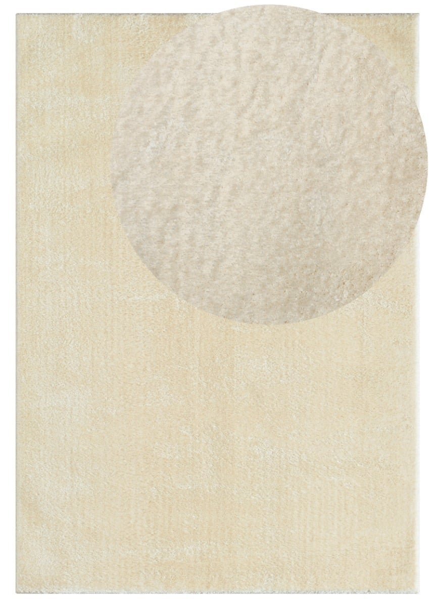 Cloudy Ljusbeige 160x220 cm Tvättbar Mjuk Ryamatta