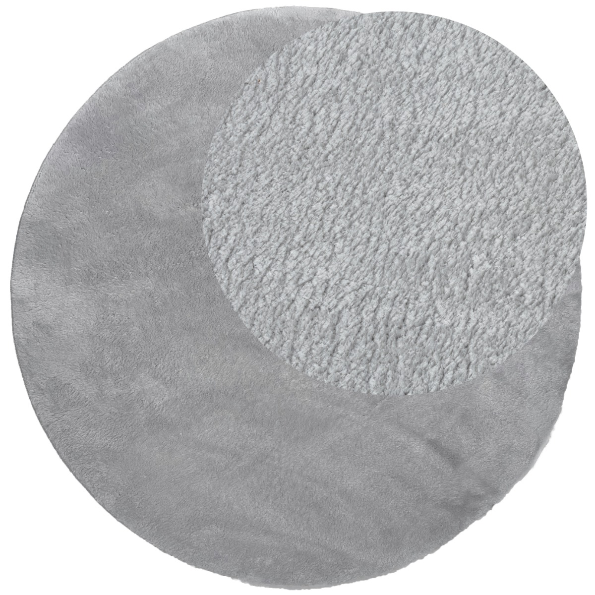 Cloudy Silver Rund 200 cm Tv&auml;ttbar Mjuk Ryamatta