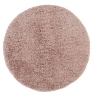 Rund Eiderelle Rosa Myk Pels-look Teppe