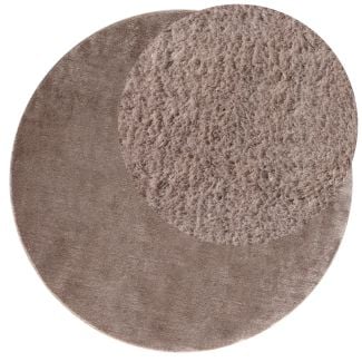Rund Cloudy Taupe Vaskbar myk Ryateppe