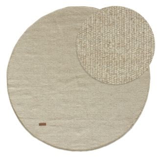 Rund Dalen Beige Ullteppe