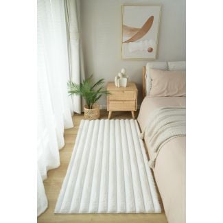 Løper Rabbit Stripe Offwhite Pels Teppe