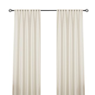 Ellinor Beige 2x135x250 cm Linnegardin-look 2-pak