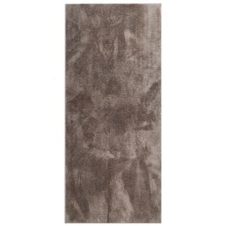 Løper Fluffy Taupe Vaskbar myk Ryateppe