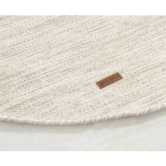 Rund Lunda Beige Ullteppe