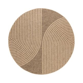 Rund Luonto Vorm Beige Indendørs & Udendørs Teppe