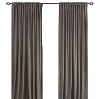 Mathilde Taupe 2x140x250 cm Romformørkende Velourgardin 2-pak