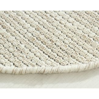 Rund Mila Offwhite Ullteppe