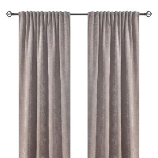 Rumsförmörkande Sammetsgardin 2-pack Nancy Sand