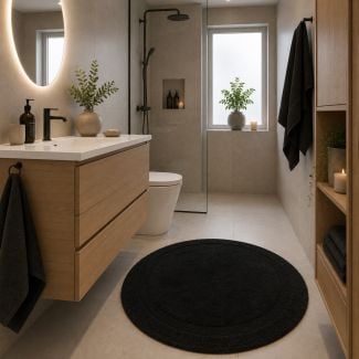 Noah Foam Svart Baderomsteppe