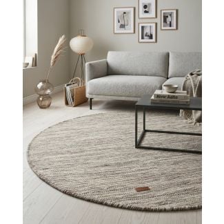 Rund Norrsken Taupe Ullteppe