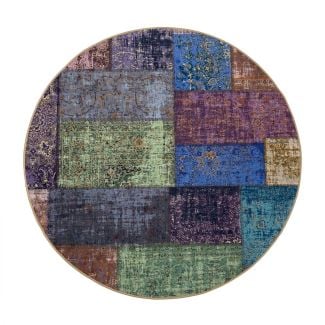 Rund Patch Multi Patchwork Teppe