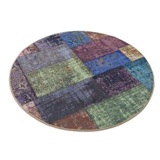 Rund Patch Multi Patchwork Teppe