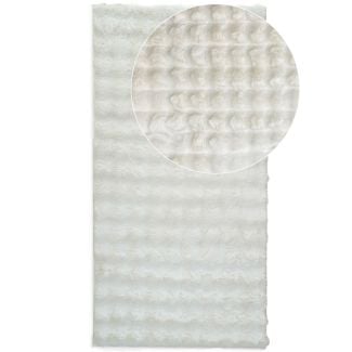 Løper Rabbit Bubble Offwhite Vaskbart Pels-teppe