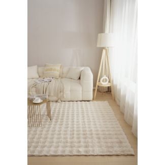 Denne produkten heter Rabbit Bubble, laget av Polyester materiale med en vakker Lys Beige farge – SE Mattor