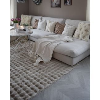 Vaskbart Pels-teppe Rabbit Bubble Taupe