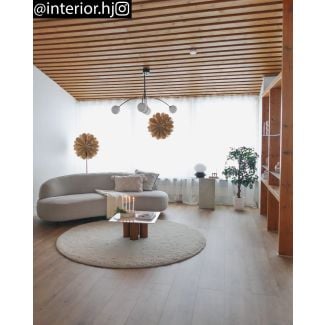 Rund Rabbit Eco Lys Beige Vaskbar Ryateppe