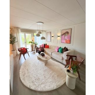 Vaskbart Pelsteppe – Organisk Form Rabbit Shape Lys Beige