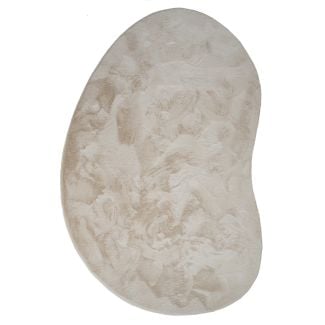 Vaskbart Pelsteppe – Organisk Form Rabbit Shape Lys Beige