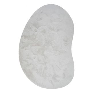 Vaskbart Pelsteppe – Organisk Form Rabbit Shape Offwhite