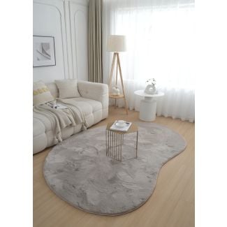 Vaskbart Pelsteppe – Organisk Form Rabbit Shape Taupe