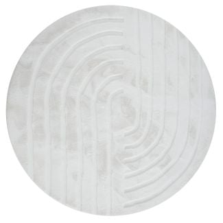 Rund Rabbit Soho Offwhite Pels Teppe