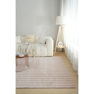 Denne produkten heter Rabbit Stripe, laget av Polyester materiale med en vakker Lys Beige farge – SE Mattor