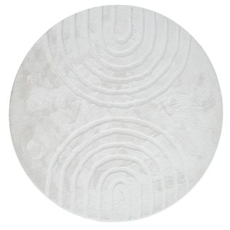 Rund Rabbit Zen Offwhite Pels Teppe