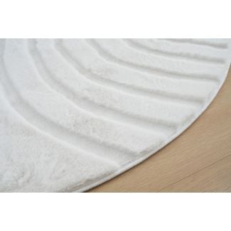 Rund Rabbit Zen Offwhite Pels Teppe