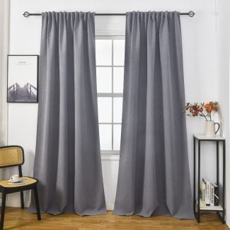 Mörkläggande Gardin 2-pack Solfritt Grå
