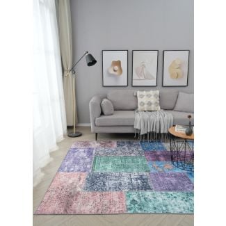 Patchwork Teppe Vero Rosso Multi