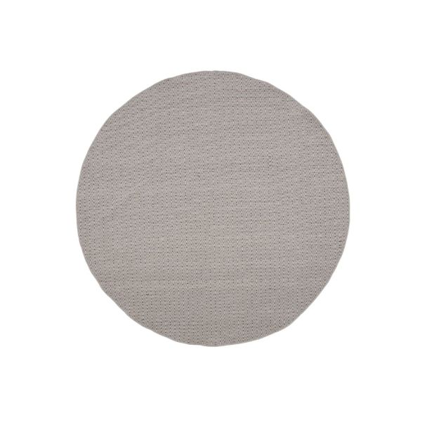 Rund Floren Beige Ullteppe