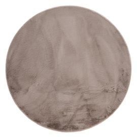 Rund Eiderelle Taupe Myk Pels-look Teppe