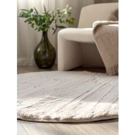 Rund Eiderelle Natur Myk Pels-look Teppe