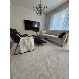 Kvadratisk Cat Hvit Vaskbart Pels-teppe