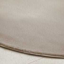 Rund Cat Taupe Vaskbart Pels-teppe