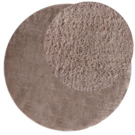 Rund Cloudy Taupe Vaskbar myk Ryateppe