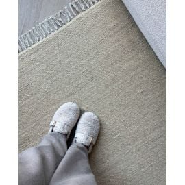 Kvadratisk Dalen Beige Ullteppe