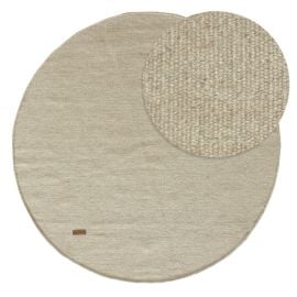 Rund Dalen Beige Ullteppe