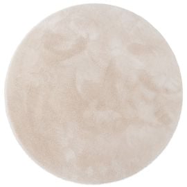 Rund Fluffy Beige Vaskbar myk Ryateppe