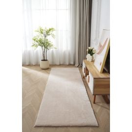 Løper Fluffy Beige Vaskbar myk Ryateppe