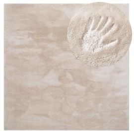 Kvadratisk Fluffy Beige Vaskbar myk Ryateppe