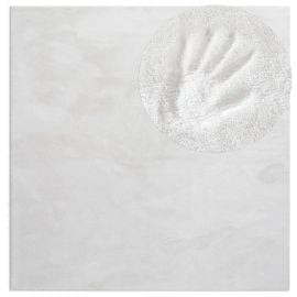 Kvadratisk Fluffy Offwhite Vaskbar myk Ryateppe