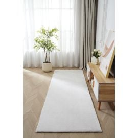 Løper Fluffy Offwhite Vaskbar myk Ryateppe