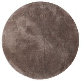 Rund Fluffy Taupe Vaskbar myk Ryateppe