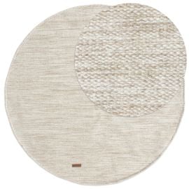 Rund Lunda Beige Ullteppe