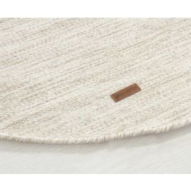 Rund Lunda Beige Ullteppe