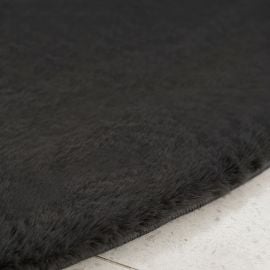 Rund Rabbit Eco Svart Pels Teppe
