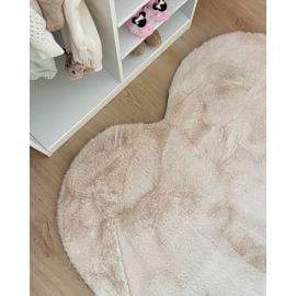 Barneteppe Myk Pelslook Rabbit Heart Lys Beige